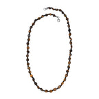 Tigerauge, Schwarzer Spinell Halskette ca. 50 cm 925 Silber rhodiniert ca. 88.00 ct