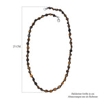 Tigerauge, Schwarzer Spinell Halskette ca. 50 cm 925 Silber rhodiniert ca. 88.00 ct