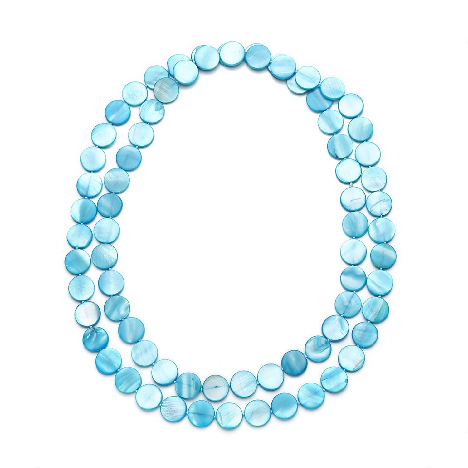 Blauer Muschelkernperle Kette 46 cm ca. 420,00 ct.