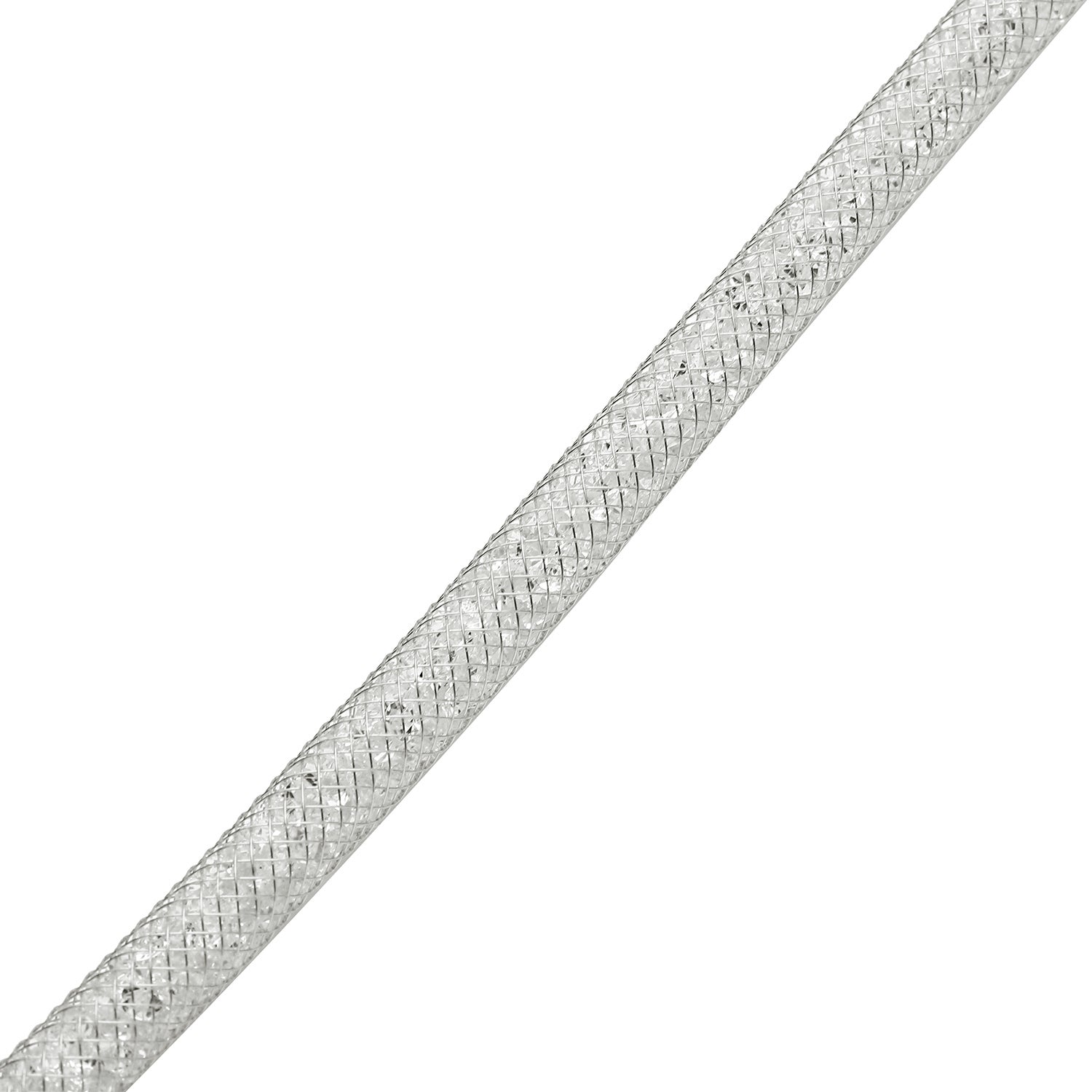 Weiße Kristall-Halskette, ca. 50 cm, silberfarben