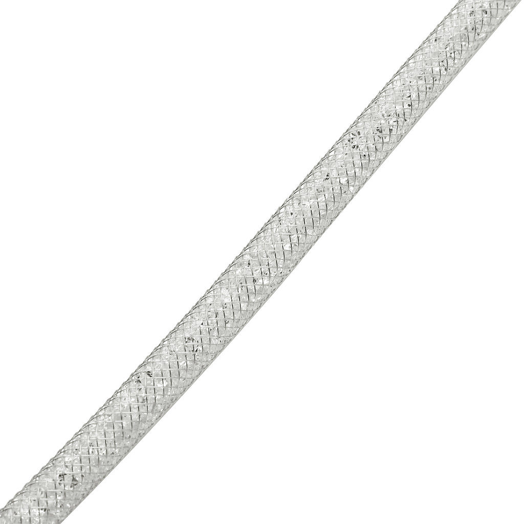 Weiße Kristall-Halskette, ca. 50 cm, silberfarben