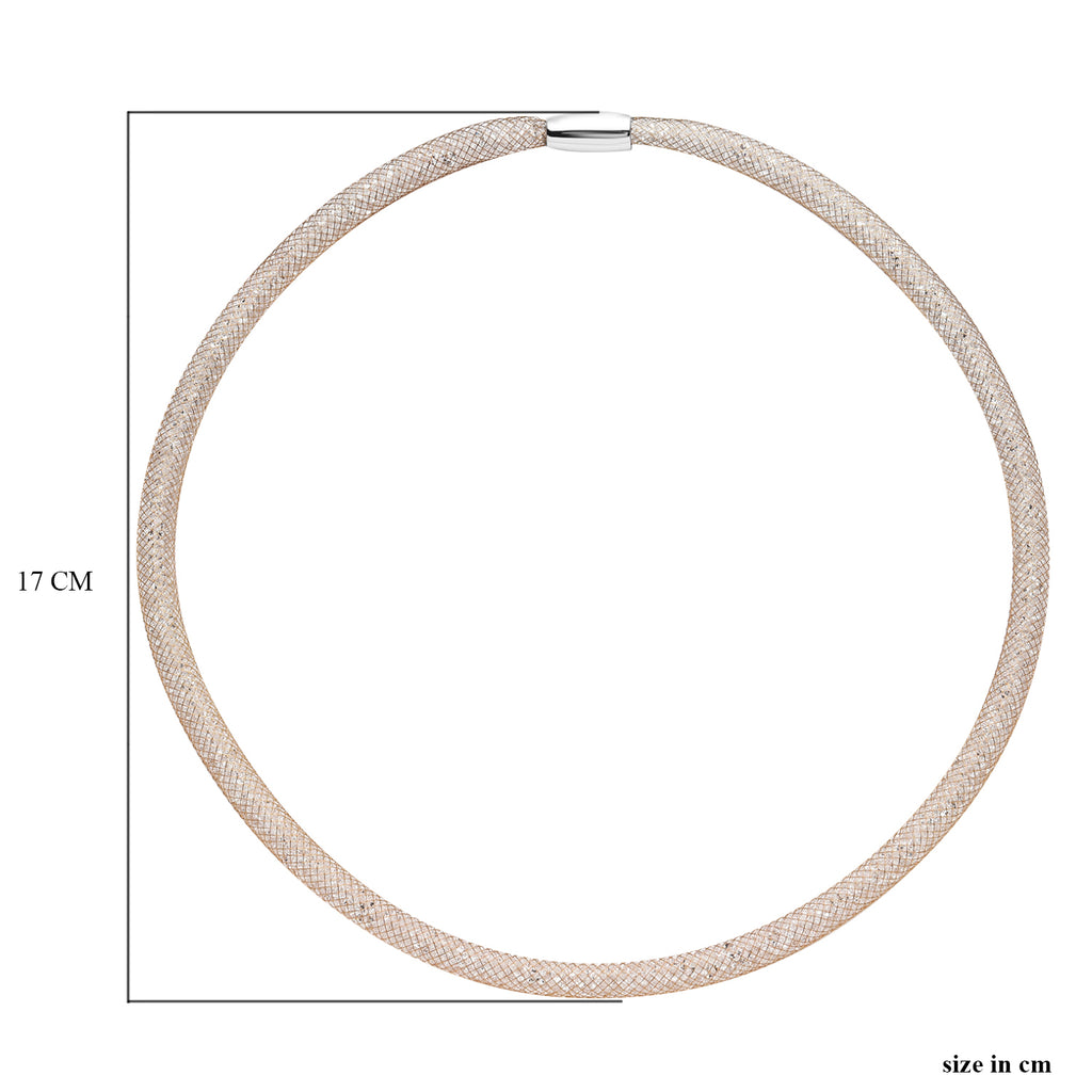 Weiße Kristall-Halskette, ca. 50 cm, goldfarben