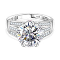 Moissanit, Afrikanischer Rubin (Fissure gefüllt) Ring 925 Silber platiniert (Größe 16.00) ca. 5,57 ct