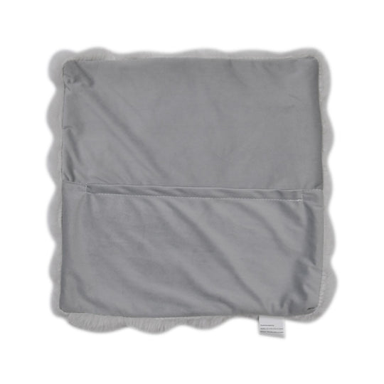 Superweicher Mikroplusch 2er Set Sofa-Kissenbezüge mit Wellenmuster, 45 x 45 und 60 x 60 cm, dunkelgrau