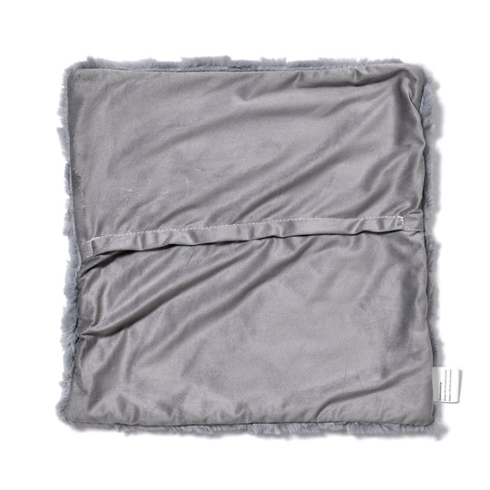 Superweicher Mikroplusch 2er Set Sofa-Kissenbezüge mit Rautenmuster, 45 x 45 und 60 x 60 cm, Dunkelgrau