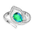 Pfau Quarz Triplette Ring 925 Silber rhodiniert (Größe 17.00) ca. 1,32 ct