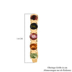 AA Mehrfarbig-Turmalin Ohrringe 925 Silber 750 Gelbgold Vermeil ca. 0,94 ct.