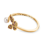 GP Kollektion - AA Afrikanischer Amethyst, Citrin Armreif ca. 18.5 cm 925 Silber 750 Gelbgold Vermeil 2.35 ct