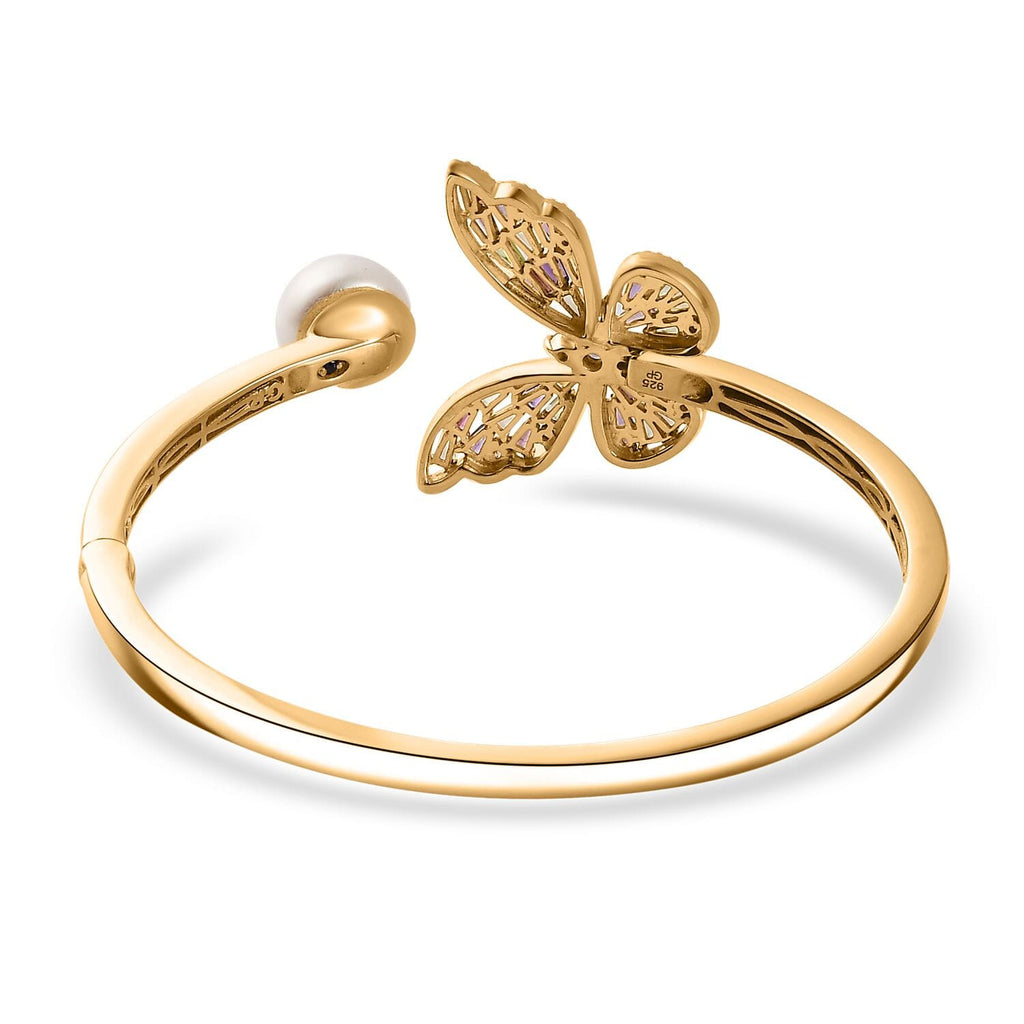 GP Kollektion - AA Afrikanischer Amethyst, Citrin Armreif ca. 18.5 cm 925 Silber 750 Gelbgold Vermeil 2.35 ct