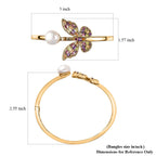 GP Kollektion - AA Afrikanischer Amethyst, Citrin Armreif ca. 18.5 cm 925 Silber 750 Gelbgold Vermeil 2.35 ct
