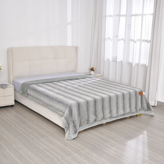 Super Soft Cationic Kuscheldecke, 200x220 cm, Grau - Flauschige Decke aus hochwertigem Premium-Polyester, 100% Mikrofaser, mit 900 GSM, braun