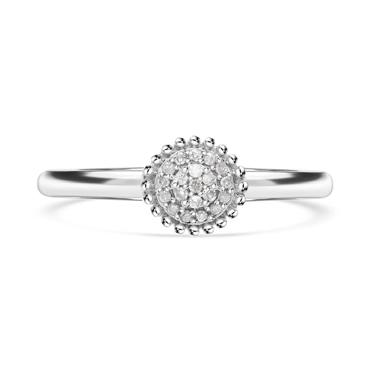 Weißer Diamant P Ring, 925 Silber platiniert (Größe 21.00), ca. 0.08 ct