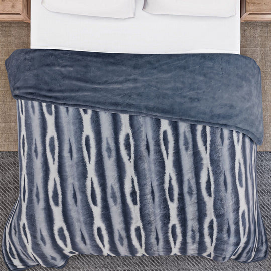 Serenity Night - Luxury Collection: superweiches Kunstkaninchenfell, extragroß 200 x 230 cm, 5,5 Kg, Doppelschicht aus Mikroflanell, Blau