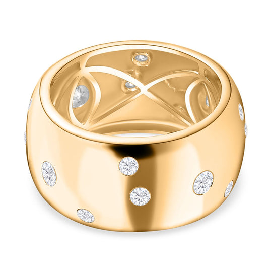 Moissanit Ring 925 Silber rhodiniert (Größe 17.00)