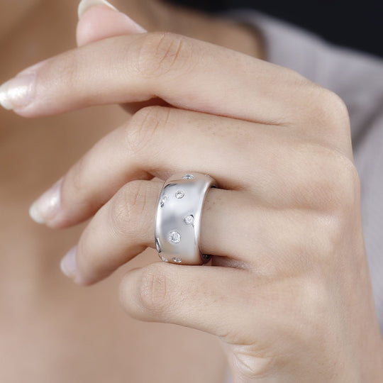 Moissanit Ring 925 Silber rhodiniert (Größe 17.00)