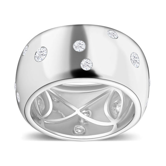 Moissanit Ring 925 Silber rhodiniert (Größe 17.00)