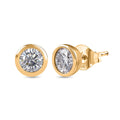 Moissanit Ohrringe 925 Silber 750 Gelbgold Vermeil ca. 0.88 ct