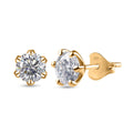 Moissanit Ohrringe, 925 Silber rhodiniert und 750 Gelbgold Vermeil - 1,50 ct.