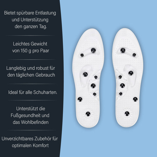 Magnetische Silikon Einlegesohlen, Akupressur-Therapie, Größe 35 bis 39, Transparent