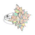 AA Natürlicher, äthiopischer Welo Opal Ring, 925 Silber rhodiniert (Größe 21.00) ca. 2.98 ct