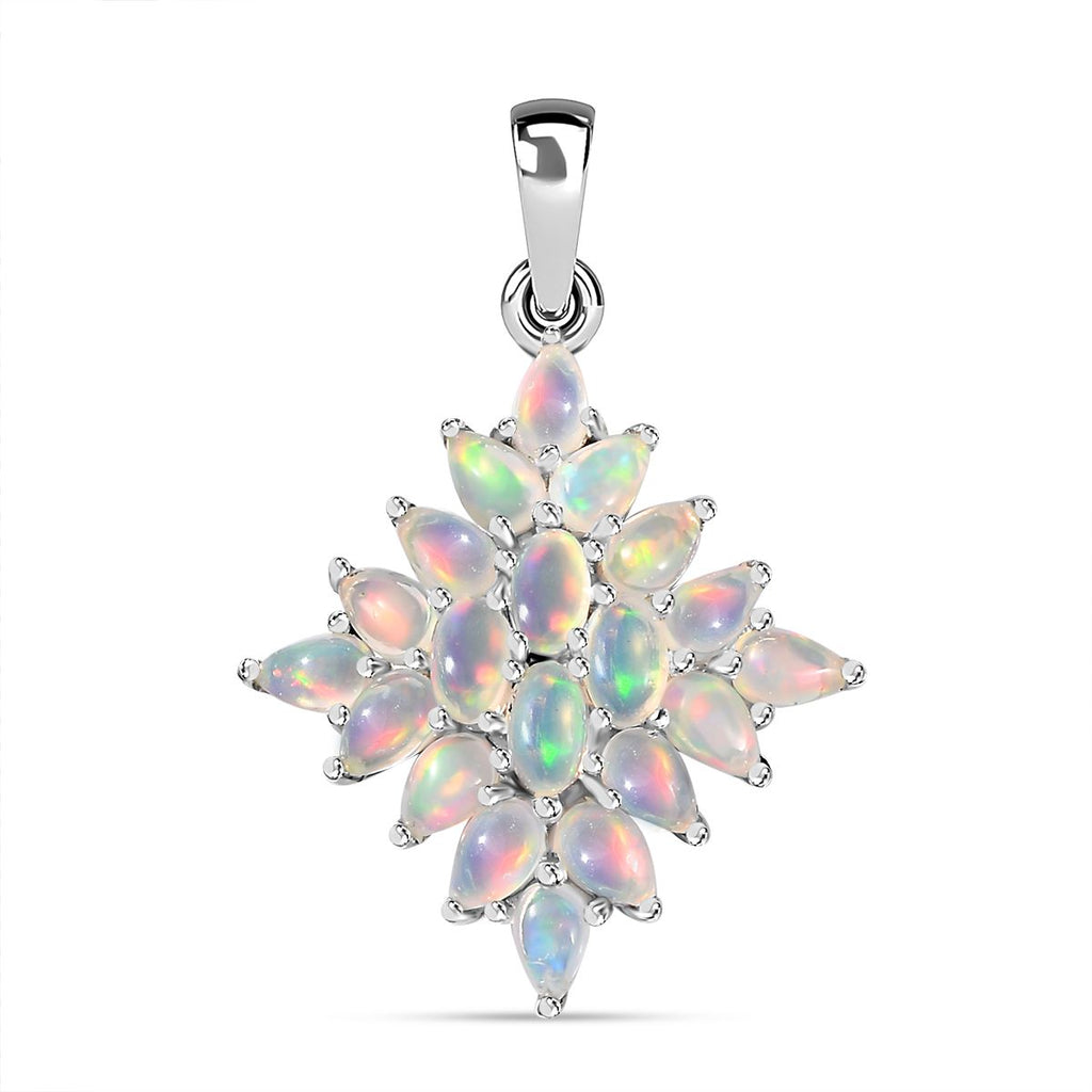 AA Natürlicher, äthiopischer Welo Opal Anhänger 925 Silber rhodiniert ca. 2,98 ct.