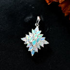 AA Natürlicher, äthiopischer Welo Opal Anhänger 925 Silber rhodiniert ca. 2,98 ct.