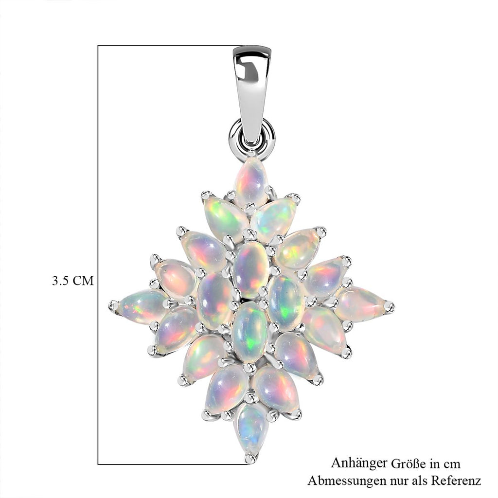 AA Natürlicher, äthiopischer Welo Opal Anhänger 925 Silber rhodiniert ca. 2,98 ct.