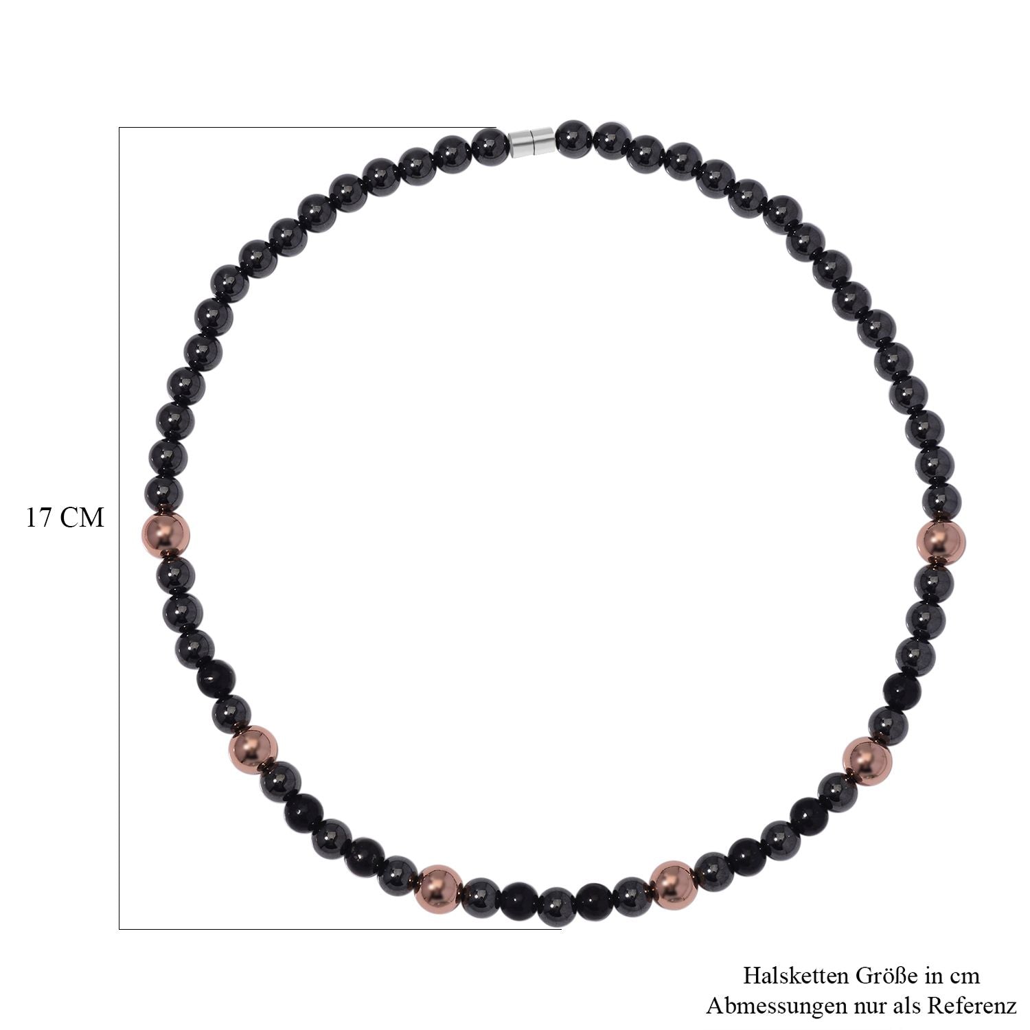 Shungit, Hämatit Halskette ca. 50 cm Reines Kupfer ca. 292.65 ct