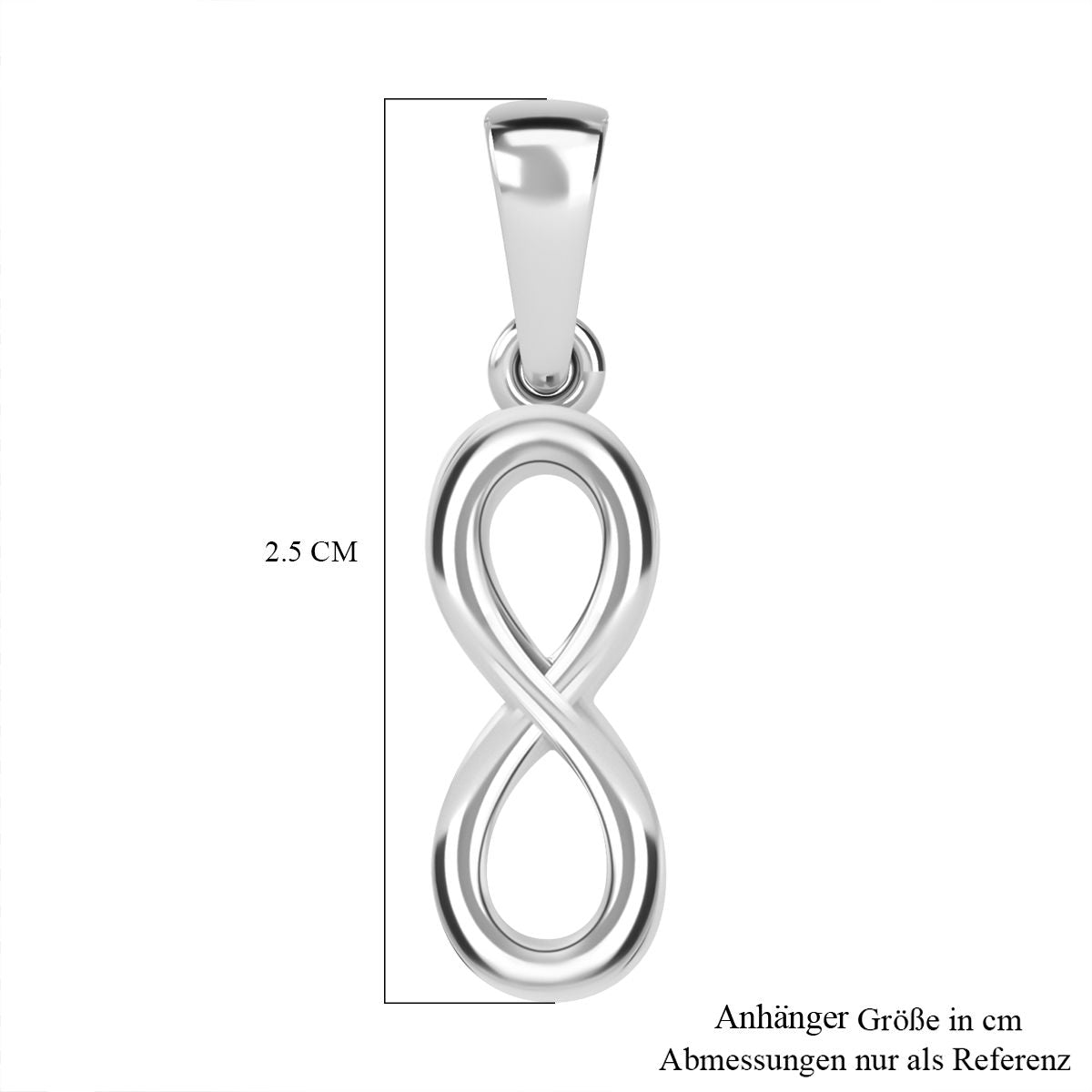 Unendlichkeit Anhänger, 925 Silber