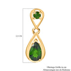 Natürlicher Chromdiopsid Ohrringe 925 Silber 750 Gelbgold Vermeil ca. 2.04 ct