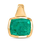 Smaragd-Quarz Triplette Anhänger 925 Silber 750 Gelbgold Vermeil ca. 6.03 ct