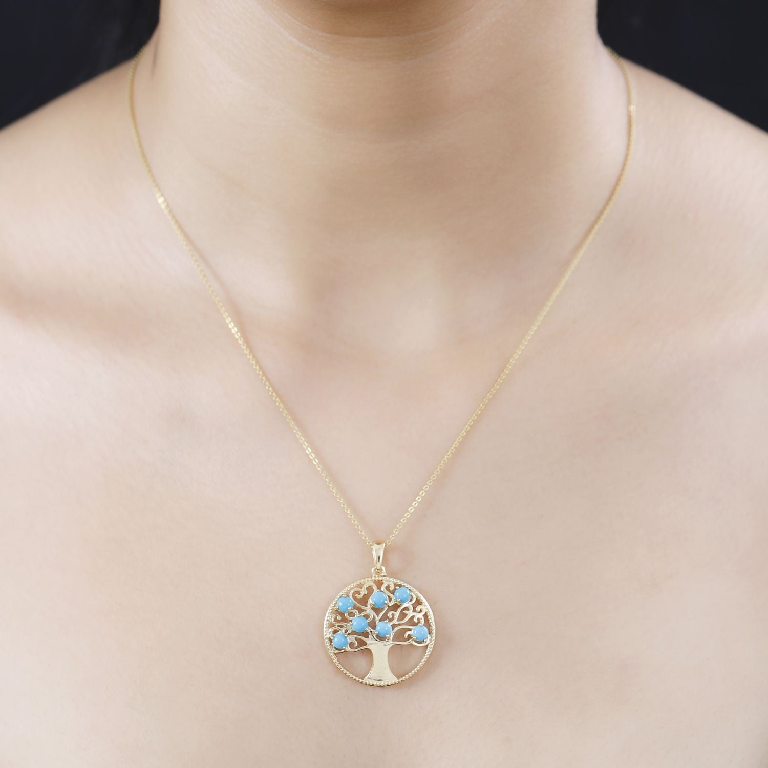 AA Sleeping Beauty Türkis Anhänger 925 Silber 750 Gelbgold Vermeil ca. 1,22 ct.