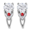 Moissanit und rote Saphir-Ohrringe - 2,54 ct.
