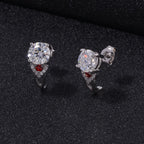 Moissanit, Roter Saphir Ohrringe 925 Silber rhodiniert ca. 2.54 ct