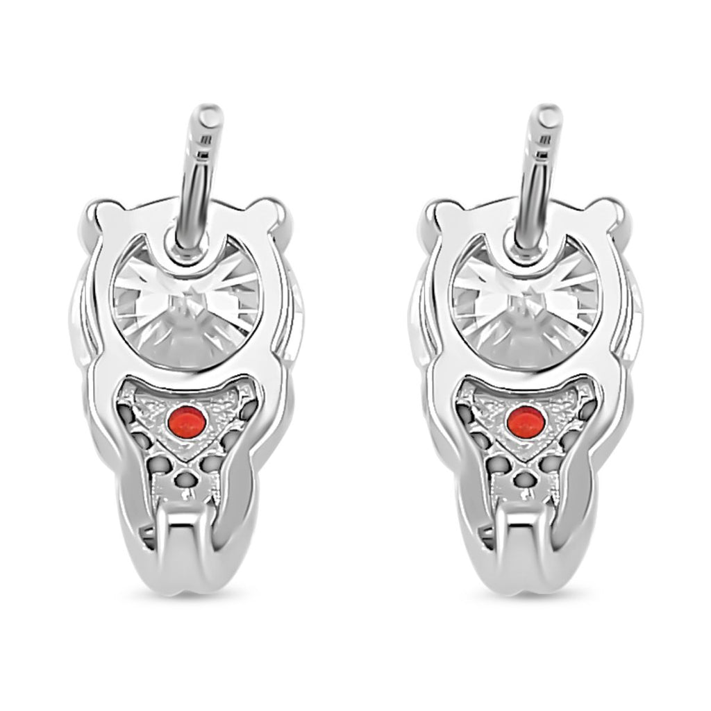Moissanit, Roter Saphir Ohrringe 925 Silber rhodiniert ca. 2.54 ct