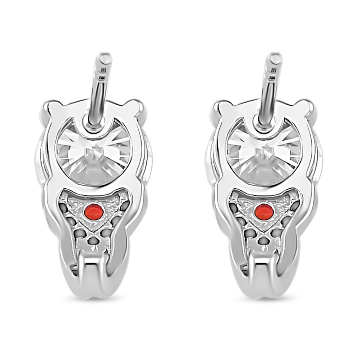 Moissanit, Roter Saphir Ohrringe 925 Silber rhodiniert ca. 2.54 ct