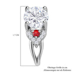 Moissanit, Roter Saphir Ohrringe 925 Silber rhodiniert ca. 2.54 ct