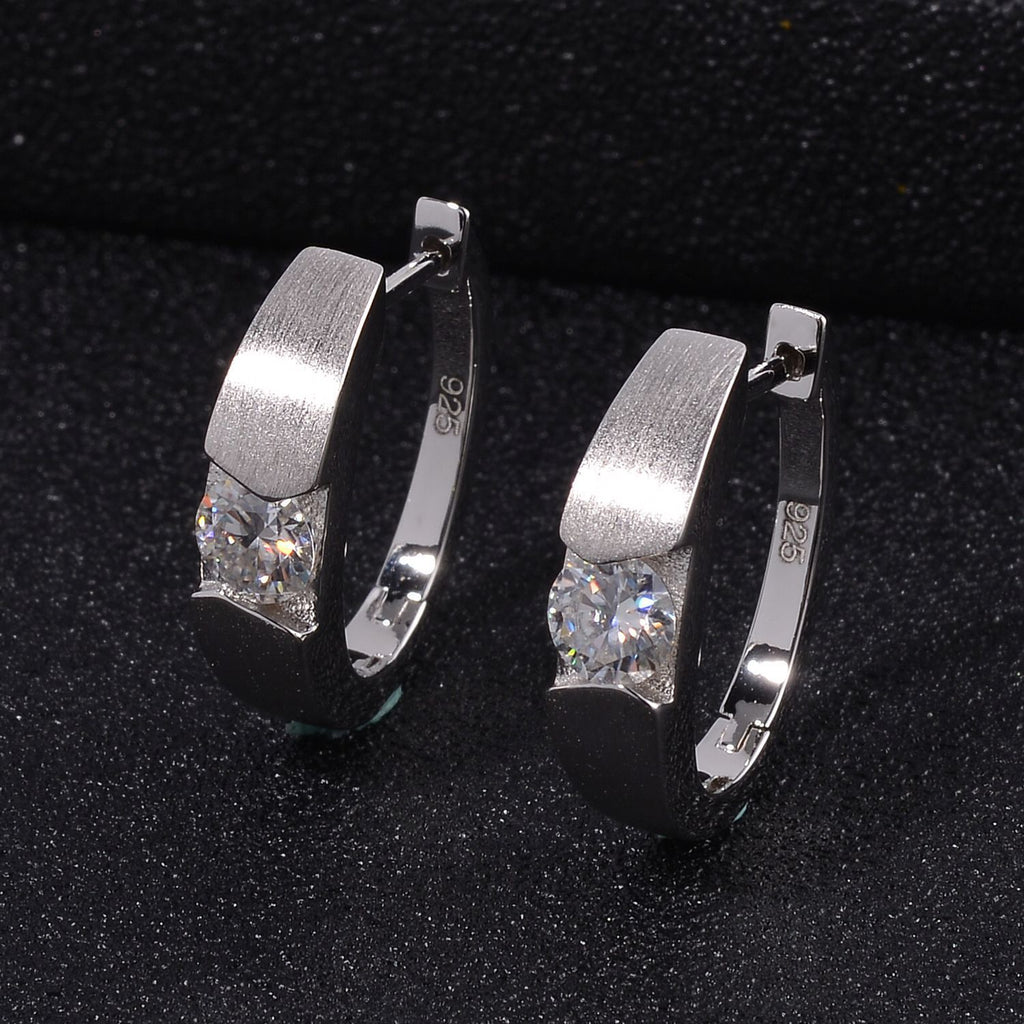 Moissanit Ohrringe 925 Silber rhodiniert ca. 0.90 ct