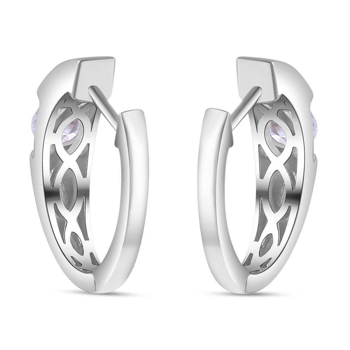 Moissanit Ohrringe 925 Silber rhodiniert ca. 0.90 ct