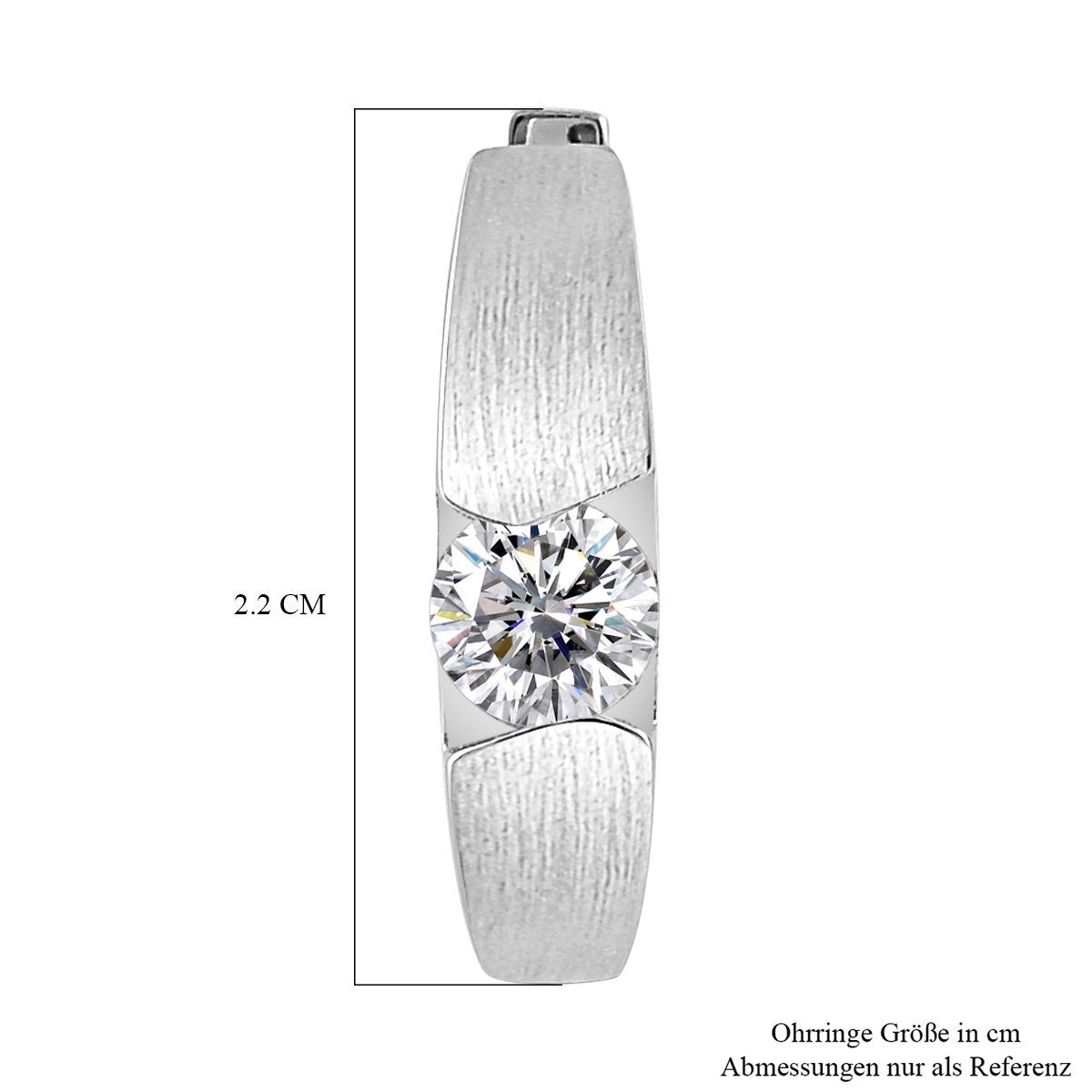 Moissanit Ohrringe 925 Silber rhodiniert ca. 0.90 ct