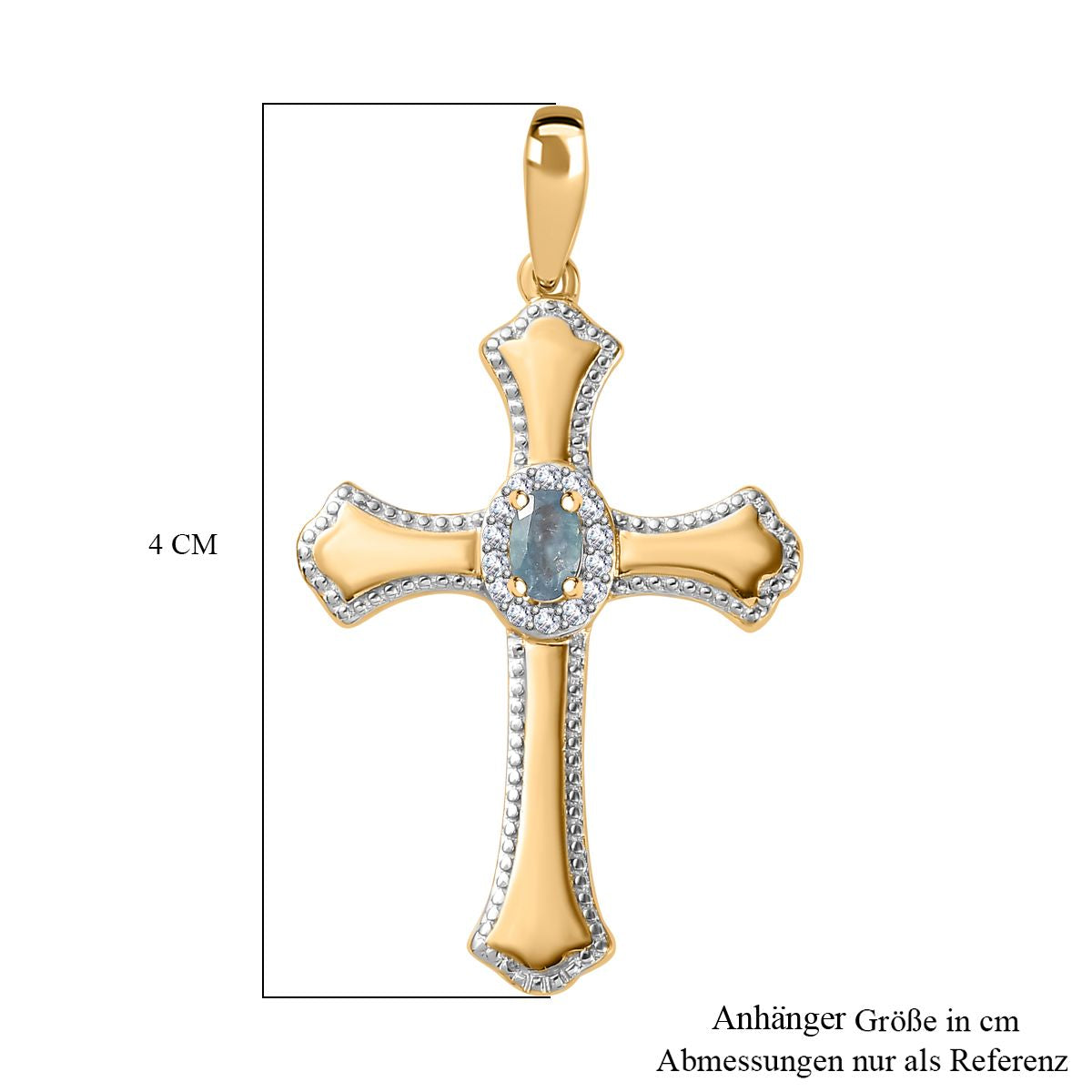 Alexandrit, Weißer Zirkon Anhänger 925 Silber 750 Gelbgold Vermeil ca. 0,41 ct.