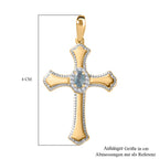 Alexandrit, Weißer Zirkon Anhänger 925 Silber 750 Gelbgold Vermeil ca. 0,41 ct.