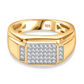 Moissanit Ring, 925 Silber vergoldet - 0,41 ct.