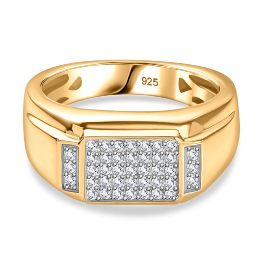 Moissanit Ring 925 Silber vergoldet (Größe 18.00) ca. 0,41 ct