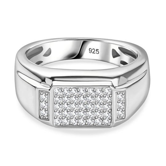 Moissanit Ring 925 Silber vergoldet (Größe 18.00) ca. 0,41 ct