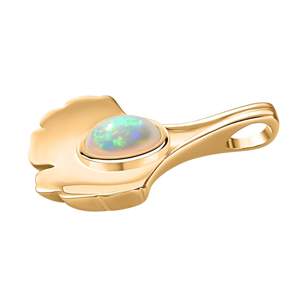 AA Natürlicher, äthiopischer Welo Opal Anhänger 925 Silber vergoldet ca. 0,53 ct.