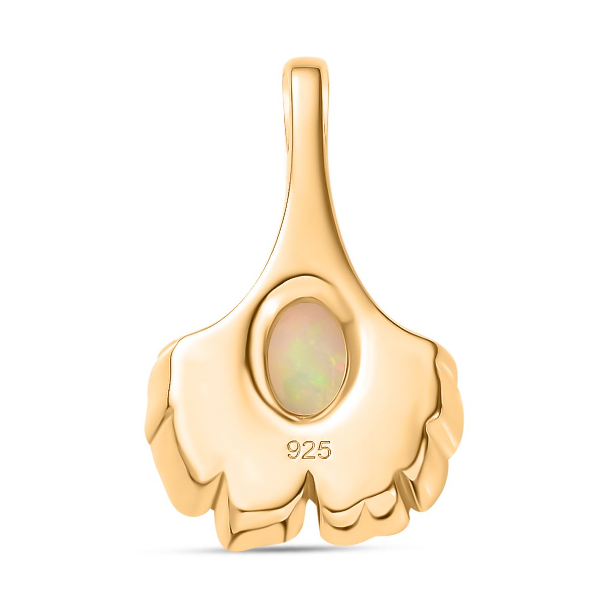 AA Natürlicher, äthiopischer Welo Opal Anhänger 925 Silber vergoldet ca. 0,53 ct.