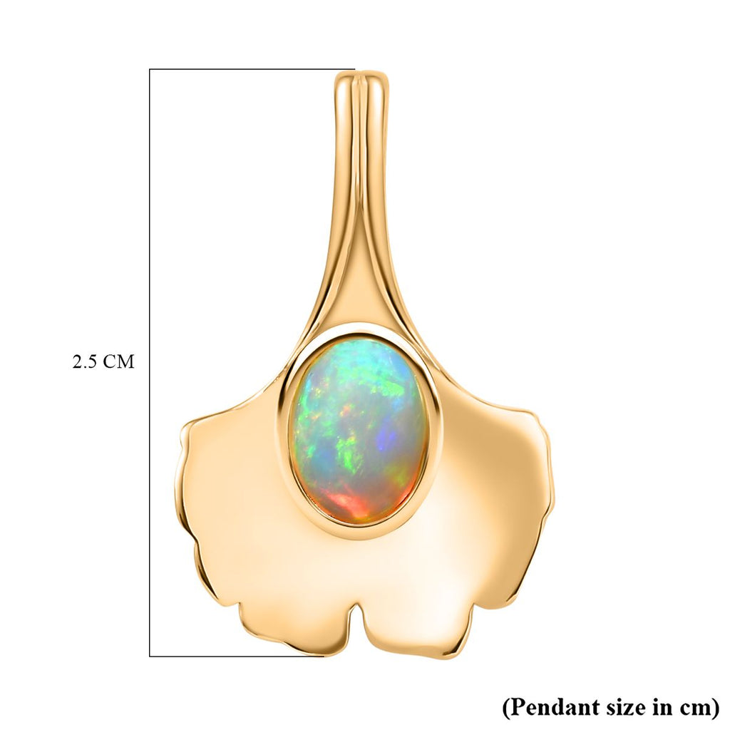 AA Natürlicher, äthiopischer Welo Opal Anhänger 925 Silber vergoldet ca. 0,53 ct.