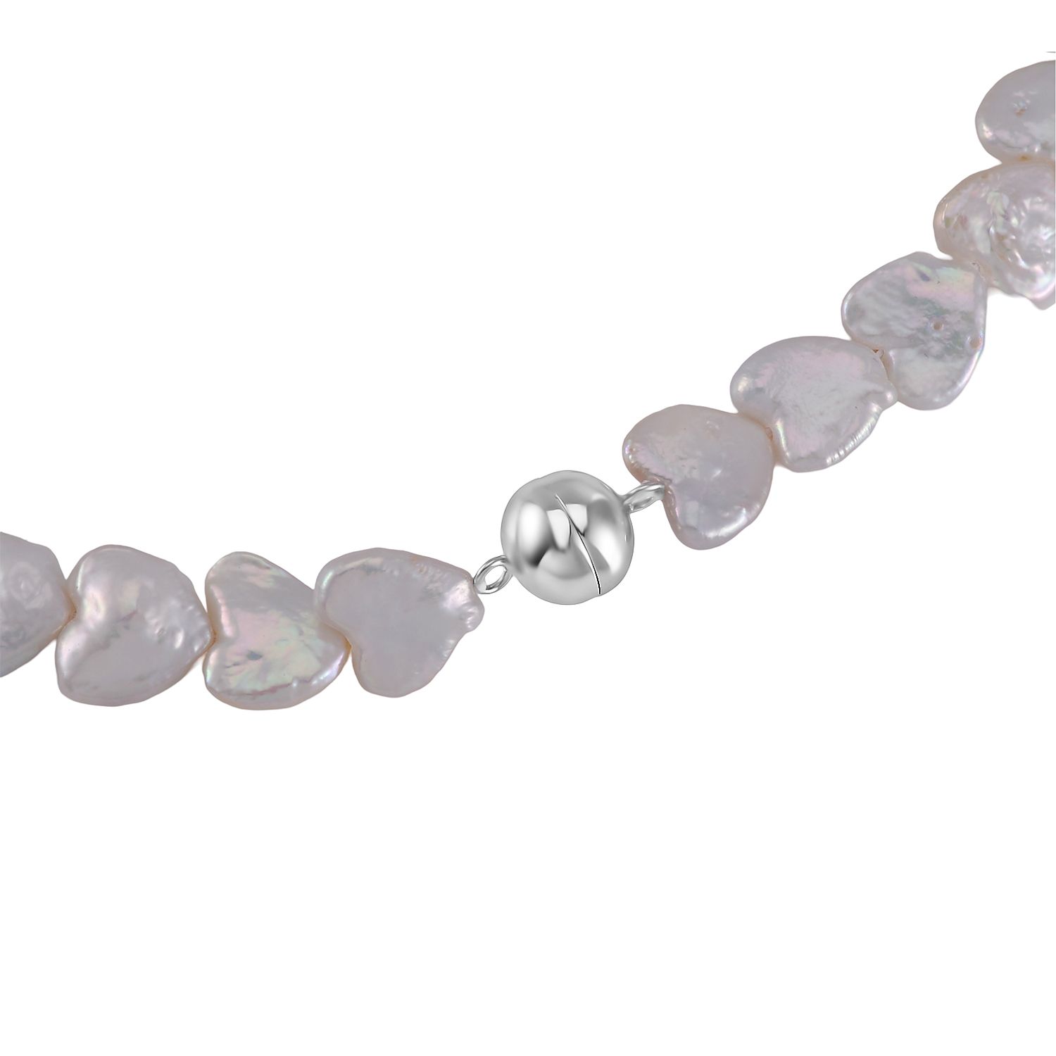 Weiße Keshi Perle (11-12 mm) Halskette ca. 50 cm 925 Silber rhodiniert
