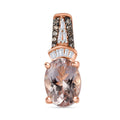 AAA Morganit, Weißer Diamant Anhänger 925 Silber 750 Roségold Vermeil ca. 1,22 ct.